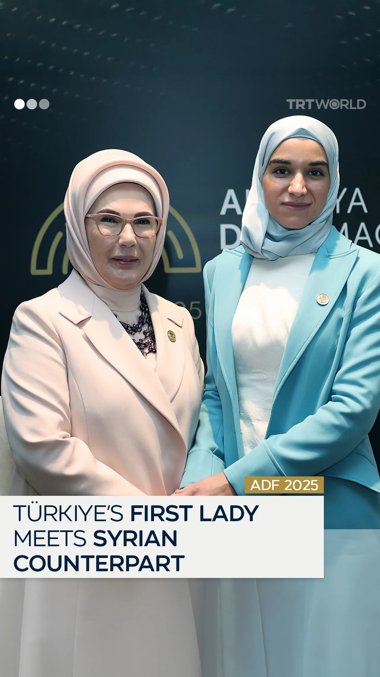 Türkiye’s First Lady meets Syrian counterpart